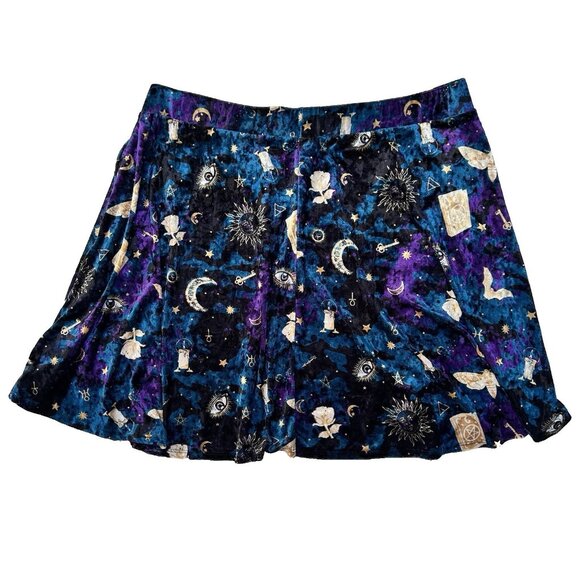 New Hot Topic Midnight Hour Crushed Velvet Witch Skirt Plus Size 3X Astrological - Picture 6 of 9